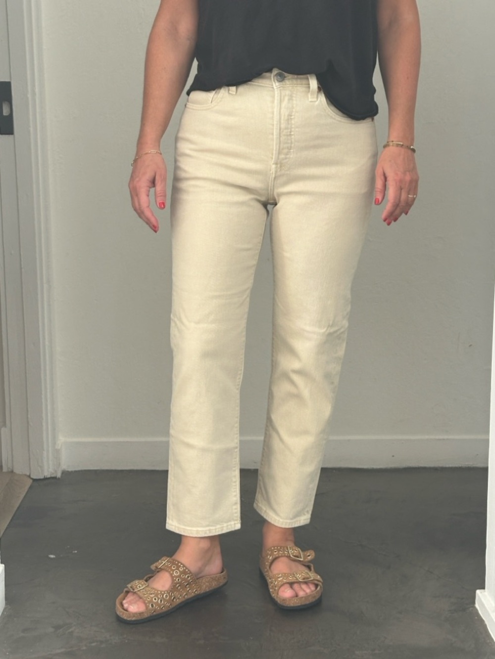 Women's 501 Jean High-Rise Cream Summer Straight Jeans
